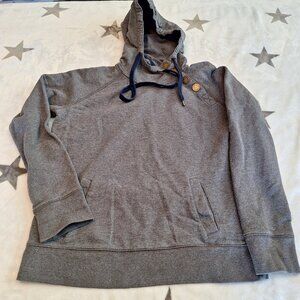Lauren Ralph Lauren Jeans Co. Hoodie Womens Sz‎ M Gray Asymmetrical Metal Snaps